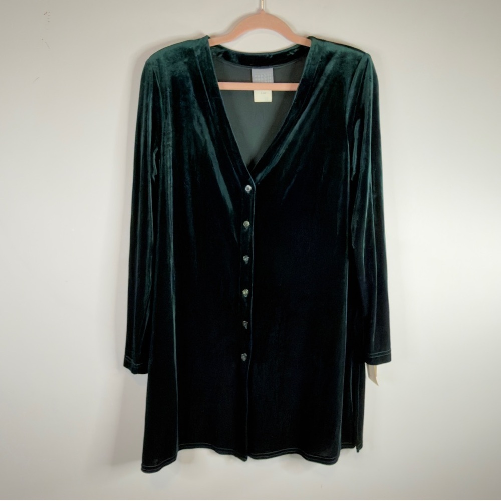 Vintage 90s Rabbit Rabbit Designs Dark Green Velvet - 12M NWT